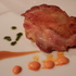 ヒナ鶏モモ肉のポアレ ジュードビアンド バジル風味 リーオーピラフ